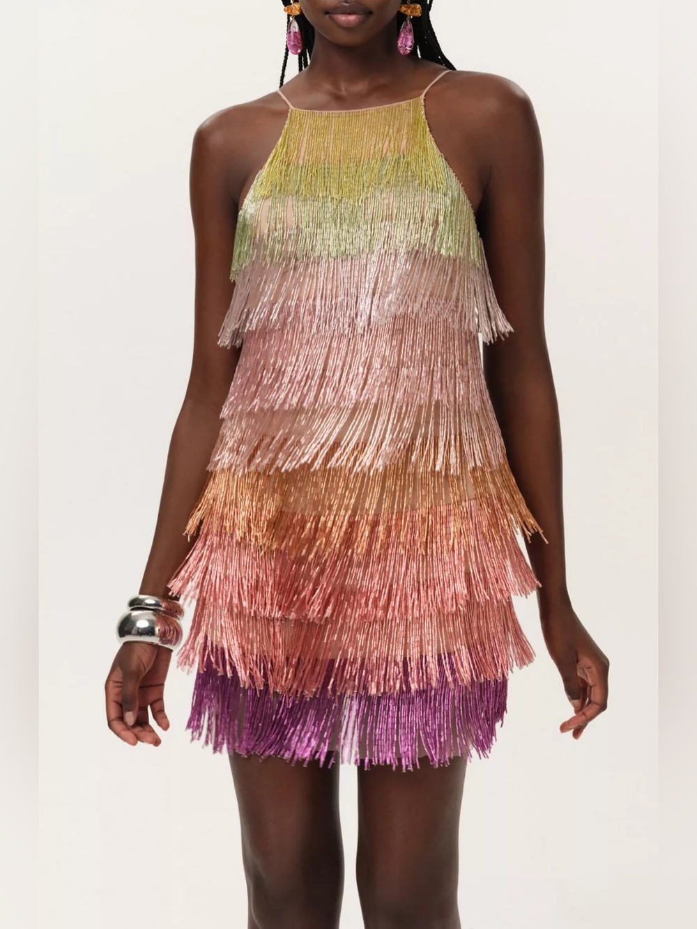 For Love And Lemons Tropic Crush Fringe Mini Dress Size Small NWT